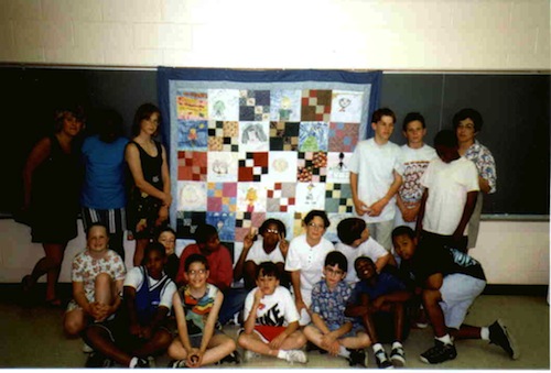 Michelle's class quilting