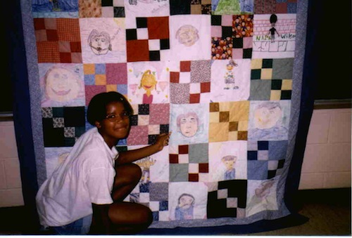Michelle's class quilting